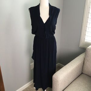NEW Tina + Jo Blue Maxi Ruffle Wrap Dress XS